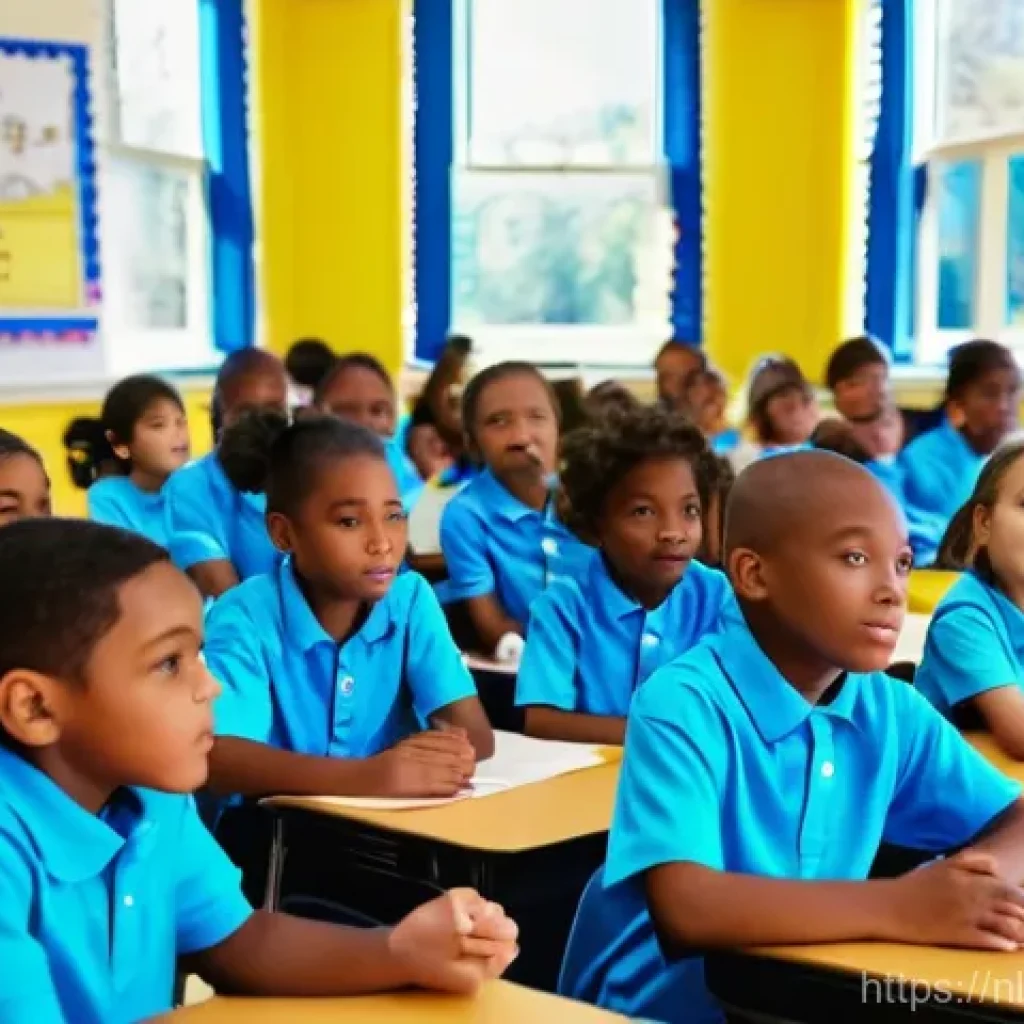 교육 기관에서의 데이터 문화 확립하기 - **Prompt for Personalized Learning:**
"A vibrant, modern elementary school classroom filled with...